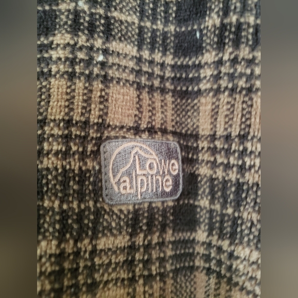 Lowe Alpine Polartec Beige / Black Buffalo Plaid Fleece Mock Neck Sweatshirt LRG - Picture 4 of 12